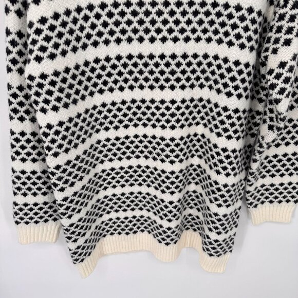Ann Taylor Geometric Stripe Turtleneck Sweater Womens Medium Wool Blend NEW - Picture 3 of 8